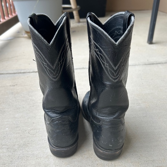 Vintage Justin Boots Western Cowboy Cowgirl Women Genuine Real Leather Roper 6.5 - Picture 4 of 10